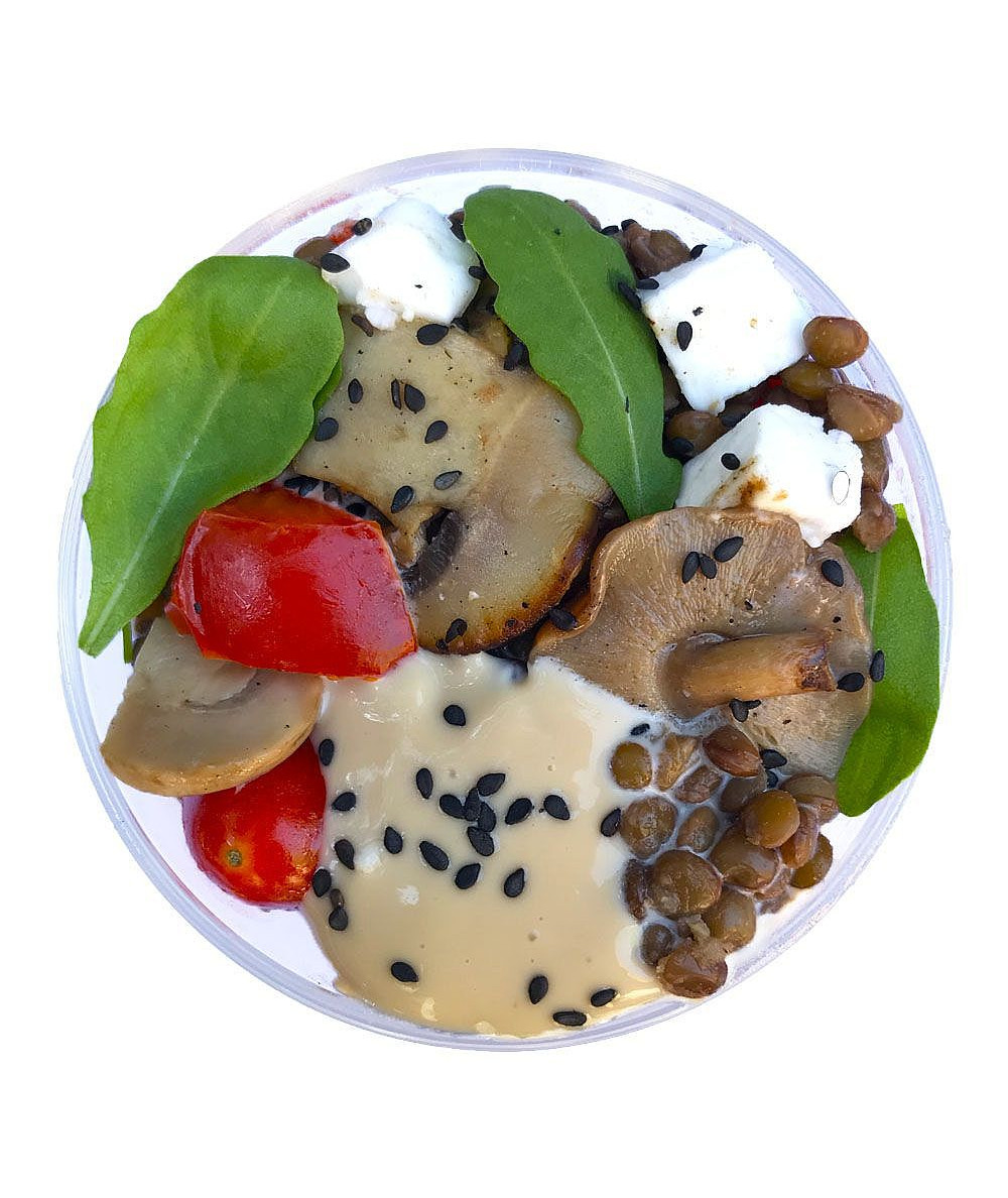 Ensalada de Lentejas y Shiitakes con Aliño de Miso