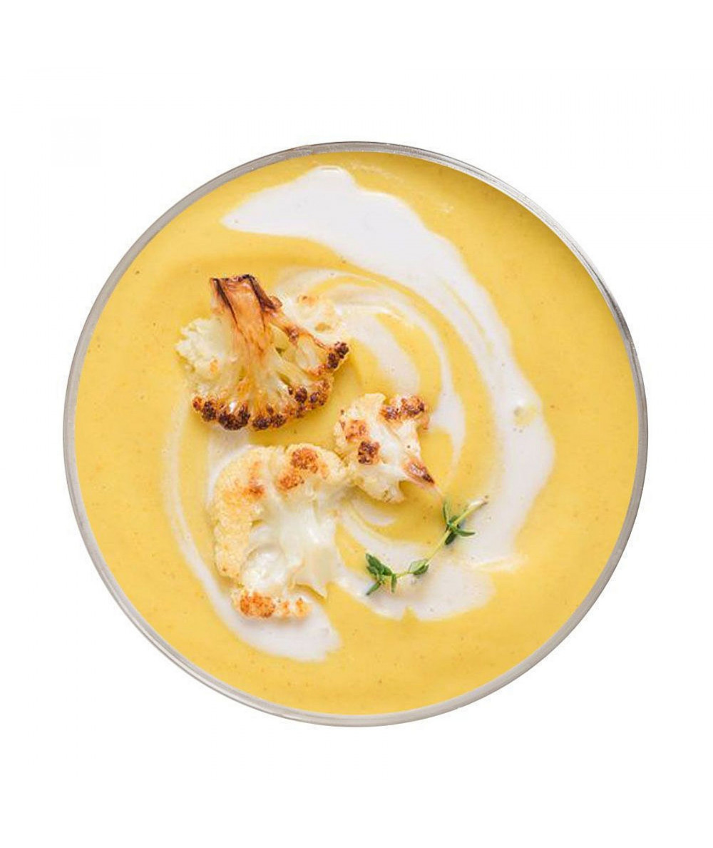 Crema de Coliflor asada con Leche de Coco y Cúrcuma